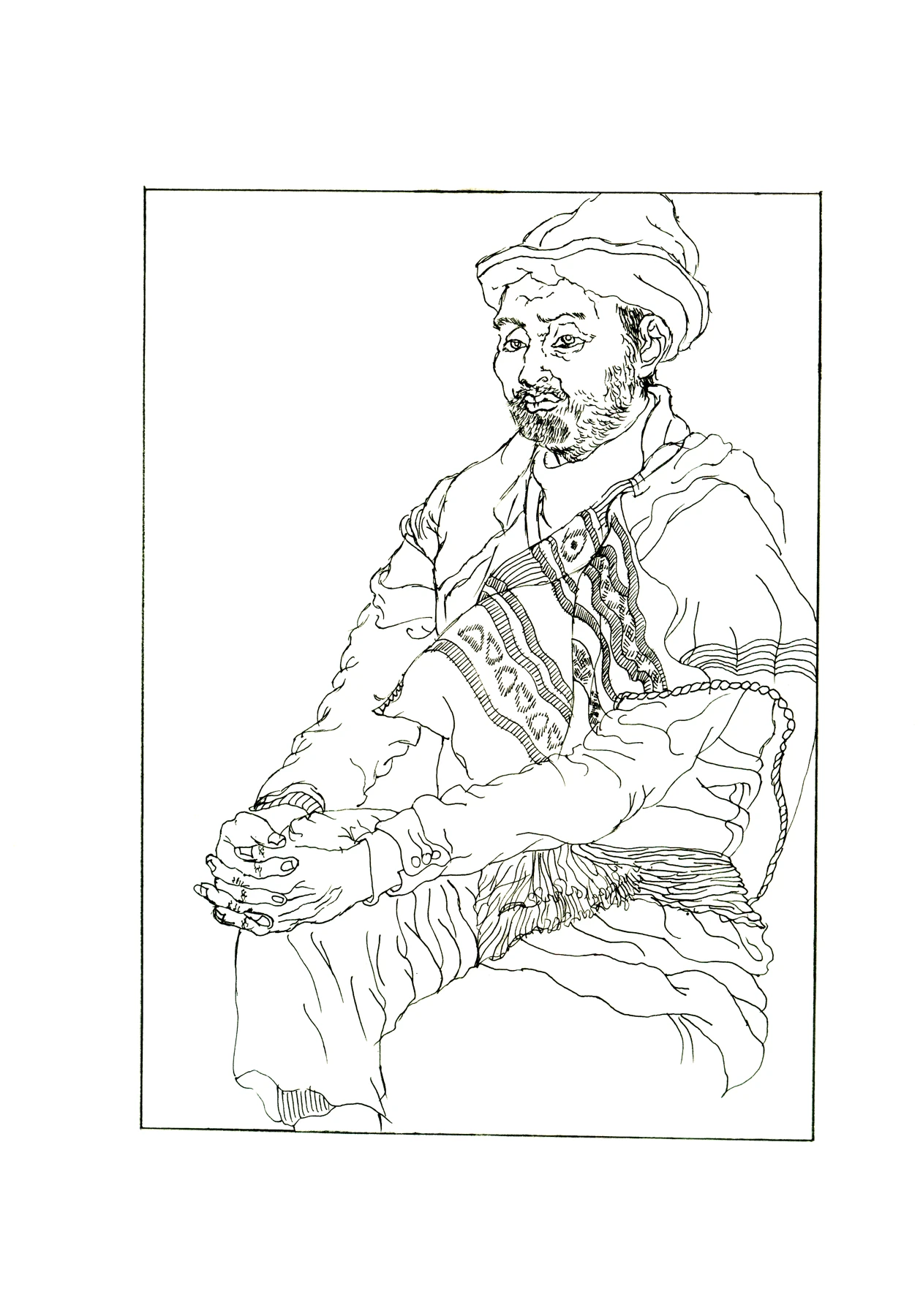 Seated figure — observational drawing
