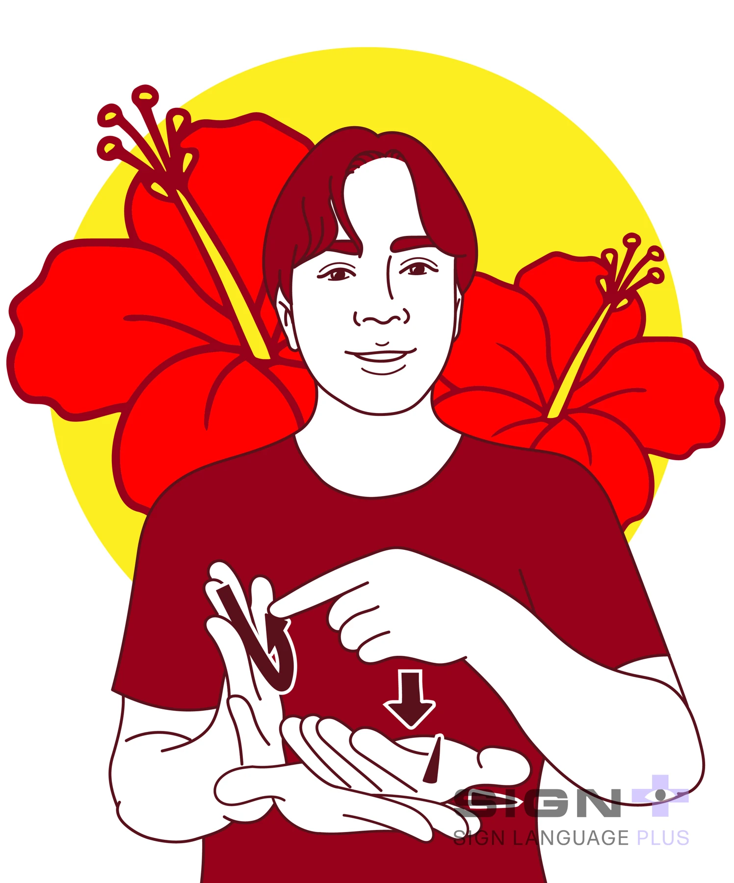 Jon — custom sign-name portrait with hibiscus flowers